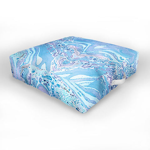 Amy Sia Marble Pale Blue Outdoor Floor Cushion