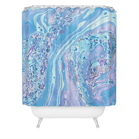 Amy Sia Marble Pale Blue Shower Curtain