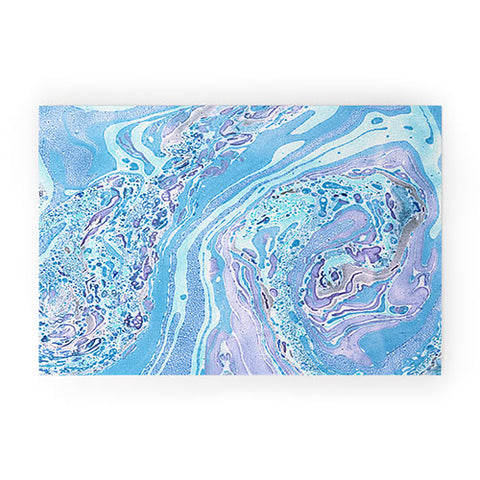 Amy Sia Marble Pale Blue Welcome Mat