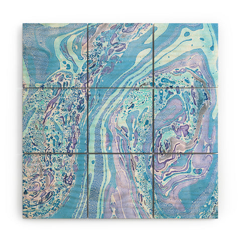 Amy Sia Marble Pale Blue Wood Wall Mural