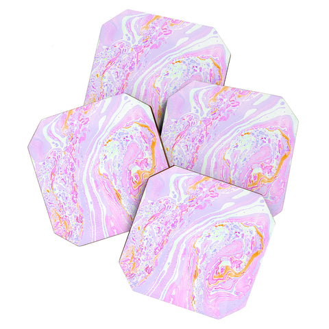 Amy Sia Marble Pastel Pink Coaster Set