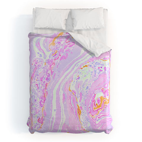 Amy Sia Marble Pastel Pink Duvet Cover