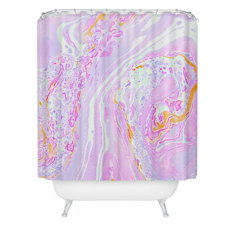 Amy Sia Marble Pastel Pink Shower Curtain