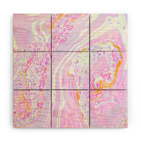 Amy Sia Marble Pastel Pink Wood Wall Mural