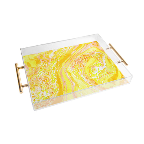 Amy Sia Marble Sunshine Yellow Acrylic Tray