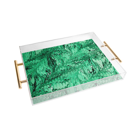 Amy Sia Marble Wave Emerald Acrylic Tray