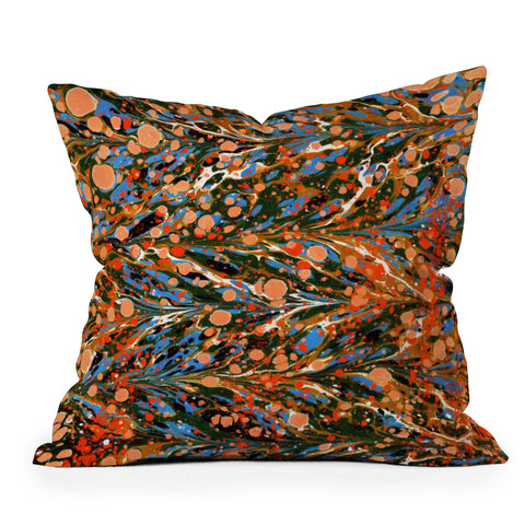 Amy Sia Marbled Illusion Autumnal Outdoor Throw Pillow