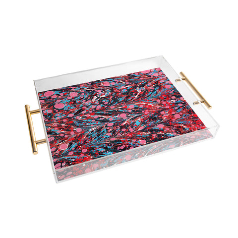 Amy Sia Marbled Illusion Red Acrylic Tray
