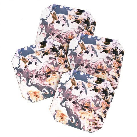 Amy Sia Marbled Terrain Rose Pink Coaster Set