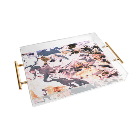 Amy Sia Marbled Terrain Rose Pink Acrylic Tray