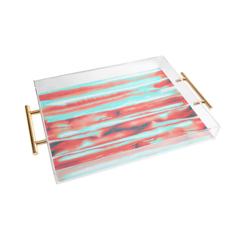 Amy Sia Neon Stripe Orange Acrylic Tray
