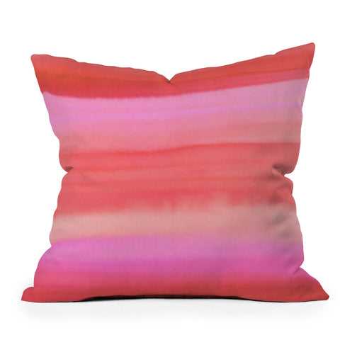 Amy Sia Ombre Watercolor Pink Outdoor Throw Pillow