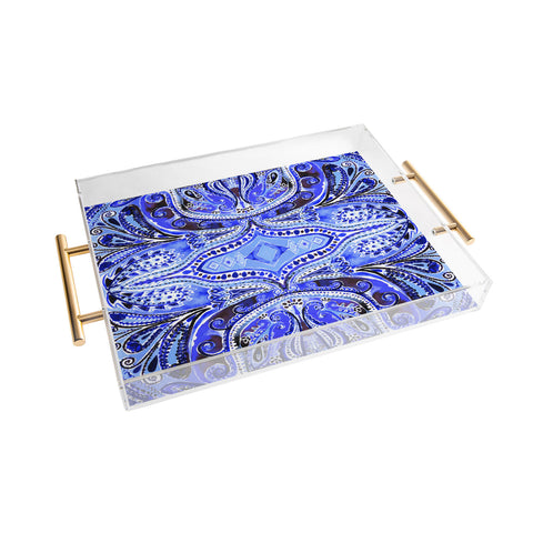 Amy Sia Paisley Deep Blue Acrylic Tray