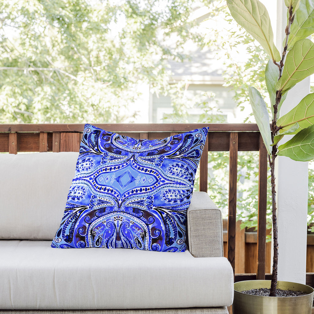 Blue Outdoor Throw Pillowsnull