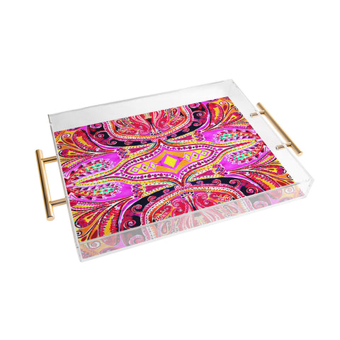 Amy Sia Paisley Hot Pink Acrylic Tray
