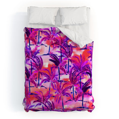 Amy Sia Palm Tree Purple Duvet Cover