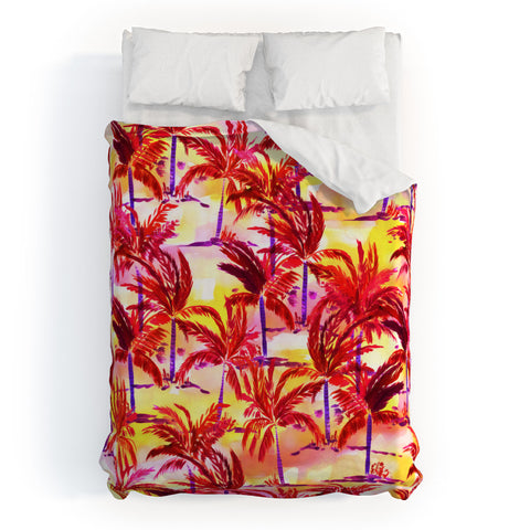 Amy Sia Palm Tree Sunset Duvet Cover