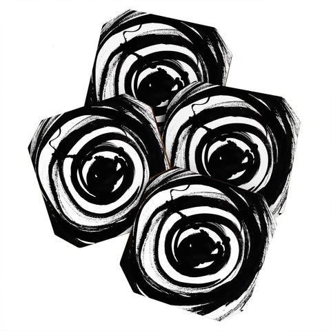 Amy Sia Swirl Black Coaster Set