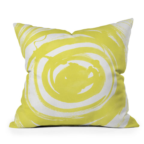 Amy Sia Swirl Ochre Outdoor Throw Pillow