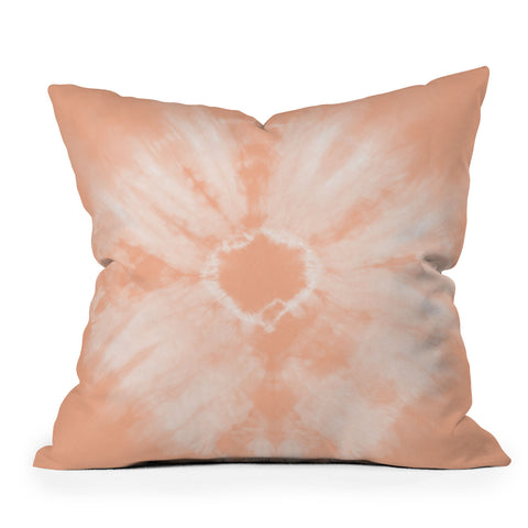 Amy Sia Tie Dye Peach Outdoor Throw Pillow