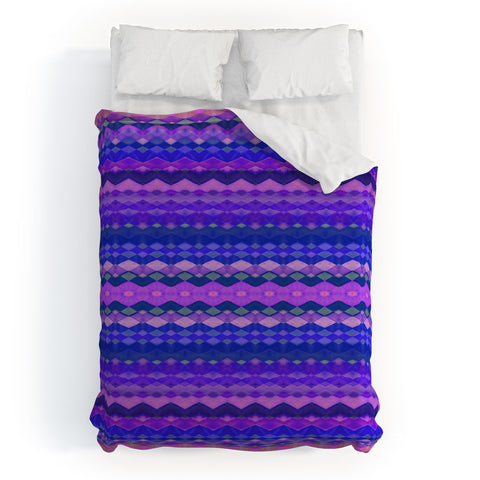 Amy Sia Tribal Diamonds Two Blue Duvet Cover