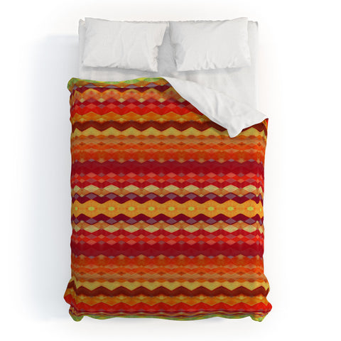 Amy Sia Tribal Diamonds Two Red Duvet Cover