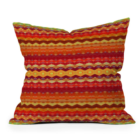 Amy Sia Tribal Diamonds Two Red Outdoor Throw Pillow