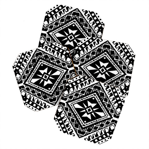Amy Sia Tribe Black and White 1 Coaster Set