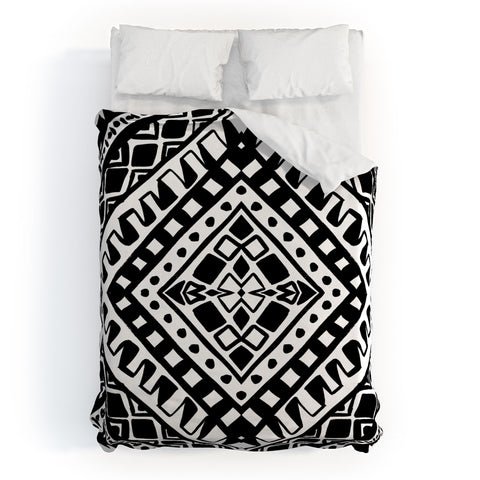 Amy Sia Tribe Black and White 2 Duvet Cover