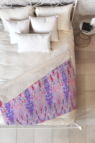 Amy Sia Ubud Purple Fleece Throw Blanket