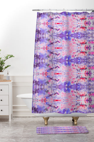 Amy Sia Ubud Purple Shower Curtain And Mat