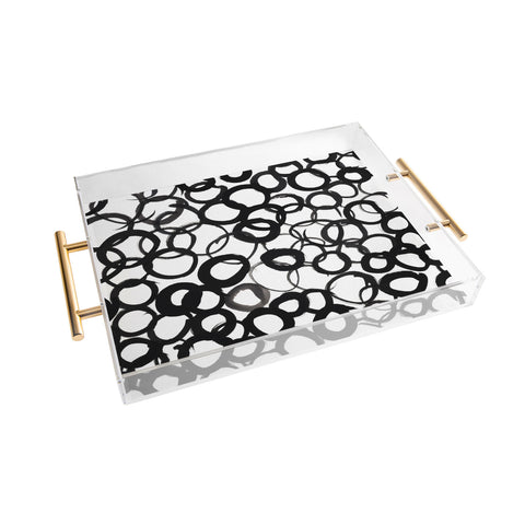 Amy Sia Watercolor Circle Black Acrylic Tray