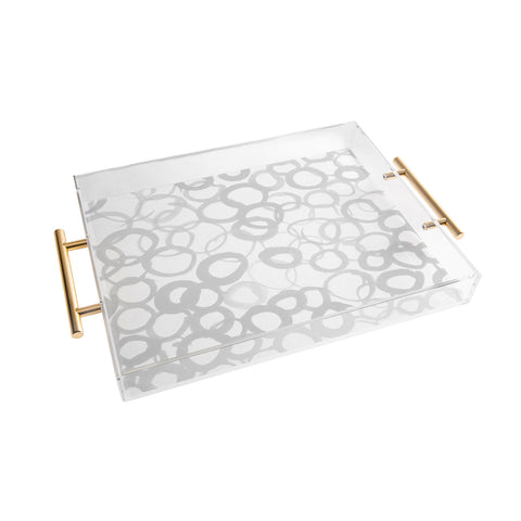 Amy Sia Watercolor Circle Gray Acrylic Tray