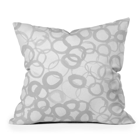 Amy Sia Watercolor Circle Gray Outdoor Throw Pillow