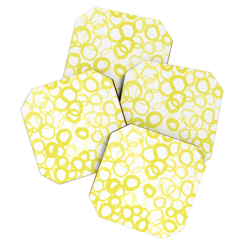Amy Sia Watercolor Circle Ochre Coaster Set