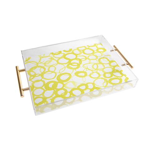 Amy Sia Watercolor Circle Ochre Acrylic Tray