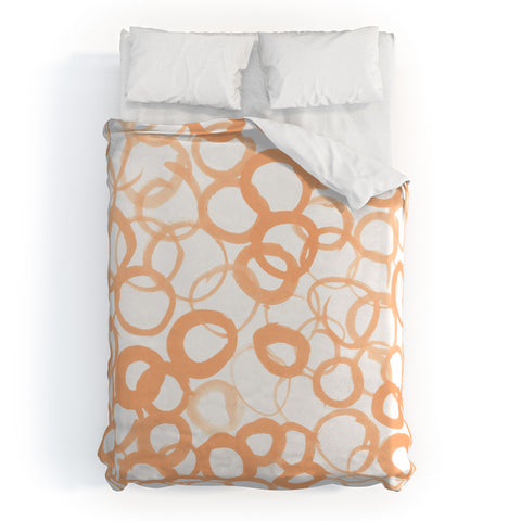 Amy Sia Watercolor Circle Peach Duvet Cover