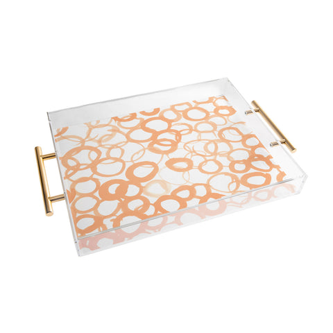 Amy Sia Watercolor Circle Peach Acrylic Tray