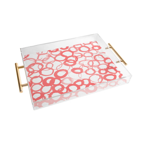 Amy Sia Watercolor Circle Rose Acrylic Tray