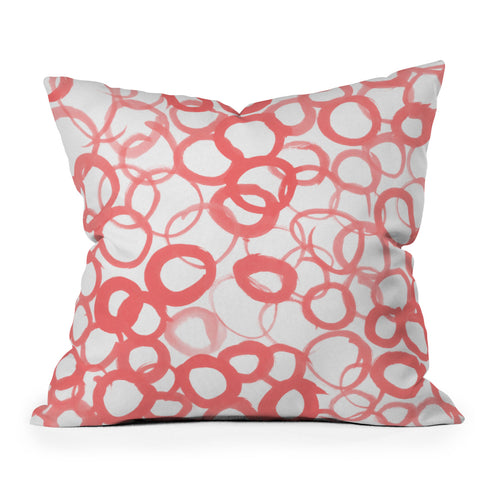 Amy Sia Watercolor Circle Rose Outdoor Throw Pillow