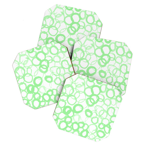 Amy Sia Watercolor Circle Sage Coaster Set