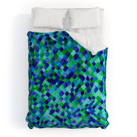 Amy Sia Watercolour Diamonds Blue Duvet Cover