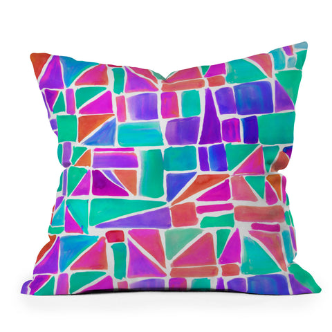 Amy Sia Watercolour Shapes 1 Outdoor Throw Pillow
