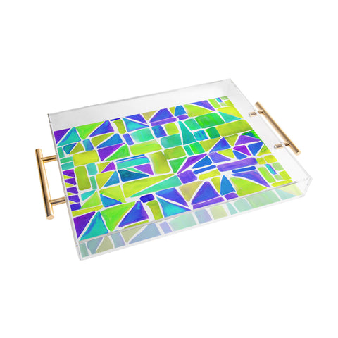 Amy Sia Watercolour Shapes Lemon Acrylic Tray