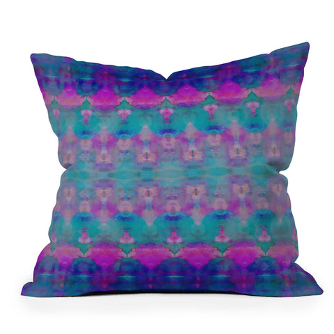 Amy Sia Watercolour Tribal Pink Outdoor Throw Pillow