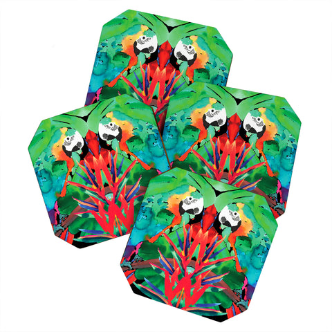 Amy Sia Welcome to the Jungle Parrot Coaster Set