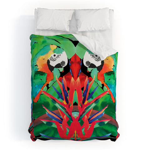 Amy Sia Welcome to the Jungle Parrot Duvet Cover
