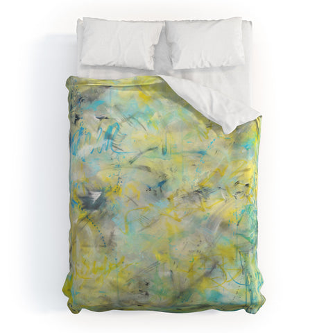 Amy Smith Abstract graffiti texture Duvet Cover