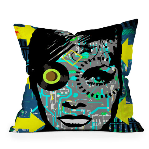 Amy Smith Feeling Blue Outdoor Throw Pillow