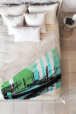 Amy Smith Gondolas 13 Fleece Throw Blanket